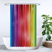 Ulticool Douchegordijn - Regenboog Glitter - 120 x 200 cm - met 8 ringen 