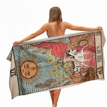 Ulticool - Zon Natuur Bloemen Tarot Horoscoop - Handdoek Microfiber - Sneldrogend Badlaken – voor reizen fitness gym sport 