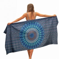 Ulticool - Mandala Blauw - Handdoek Microfiber - Sneldrogend Badlaken – voor reizen fitness gym sport 