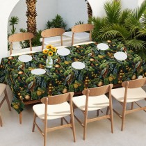 Ulticool Tafelkleed Groot Tafelzeil Waterdicht - 140 x 240 cm - Blauwe Druif Vogel Kikker  - Groen Geel Blauw 