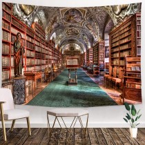 Ulticool - Bibliotheek Boeken Bibliotheekkast Library - Wandkleed - 200x150 cm - Groot wandtapijt - Poster