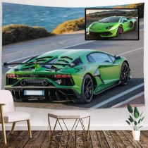 Ulticool - Bugatti Auto - Wandkleed - 200x150 cm - Groot wandtapijt - Poster - Groen