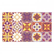 Ulticool Decoratie Sticker Tegels - Mandala Geel Oranje Paars Lila - 15x15 cm - 15 stuks Zelfklevende Plakfolie Tegelstickers - Achterwand voor de Muur Badkamer - Keukenwand Keuken - Plaktegels Zelfklevend - Sticktiles