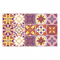 Ulticool Decoratie Sticker Tegels - Mandala Geel Oranje Paars Lila - 15x15 cm - 15 stuks Zelfklevende Plakfolie Tegelstickers - Achterwand voor de Muur Badkamer - Keukenwand Keuken - Plaktegels Zelfklevend - Sticktiles