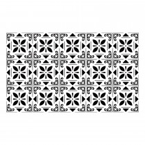 Ulticool Decoratie Sticker Tegels - Bloem Zwart Wit - 15x15 cm - 15 stuks Zelfklevende Plakfolie Tegelstickers - Achterwand voor de Muur Badkamer - Keukenwand Keuken - Plaktegels Zelfklevend - Sticktiles