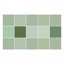 Ulticool Decoratie Sticker Tegels - Vierkant Zachte Tinten Groen - 15x15 cm - 15 stuks Zelfklevende Plakfolie Tegelstickers - Achterwand voor de Muur Badkamer - Keukenwand Keuken - Plaktegels Zelfklevend - Sticktiles