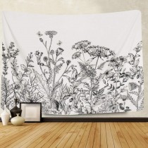 Ulticool - Natuur Bloemen  Vintage Zwart Wit - Wandkleed - 200x150 cm - Groot wandtapijt - Poster