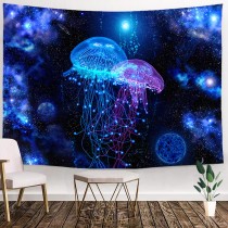 Ulticool - Psychedelisch Kwallen Jellyfish Natuur Dieren - Wandkleed - 200x150 cm - Groot wandtapijt - Poster 