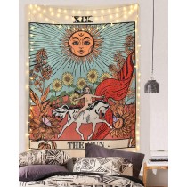 Ulticool - Zon Natuur Bloemen Tarot Horoscoop Vintage Retro  - Wandkleed - 200x150 cm - Groot wandtapijt - Poster