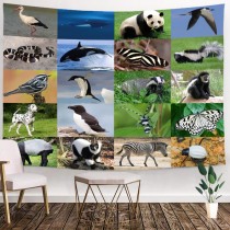 Ulticool - Dieren Kinderkamer Natuur Zwart Wit - Wandkleed - 200x150 cm - Groot wandtapijt - Poster