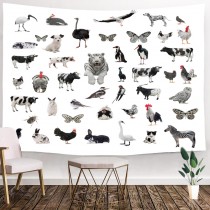 Ulticool - Dieren Tijger Zwart Wit Kinderkamer - Wandkleed - 200 x150 cm - Groot wandtapijt - Poster