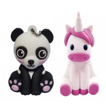 Cuteness pack - set van 2 USB sticks Panda 8 GB  + Eenhoorn 8 GB  