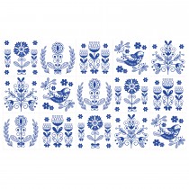 Ulticool Decoratie Sticker Tegels - Delfs Blauw Bloemen Vaas - 15x15 cm - 15 stuks Plakfolie Muurstickers Tegelstickers - Plaktegels Zelfklevend - Sticktiles - Badkamer - Keuken 