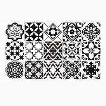 Ulticool Decoratie Sticker Tegels - Achterwand Zwart Wit - 15x15 cm - 15 stuks Plakfolie Tegelstickers Spatwand Kasten - Plaktegels Zelfklevend - Sticktiles - Badkamer - Keuken 