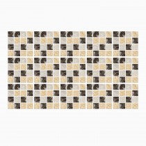 Ulticool Decoratie Sticker Tegels - Marmer Mozaiek Wand Bruin Beige Geel  - 15x15 cm - 15 stuks Plakfolie Tegelstickers - Plaktegels Zelfklevend - Sticktiles - Badkamer - Keuken 