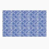 Ulticool Decoratie Sticker Tegels - Muurcirkel voor Binnen Mandala Blauw  - 15x15 cm - 15 stuks Plakfolie Tegelstickers - Plaktegels Zelfklevend - Sticktiles - Badkamer - Keuken 