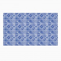 Ulticool Decoratie Sticker Tegels - Muurcirkel voor Binnen Mandala Blauw  - 15x15 cm - 15 stuks Plakfolie Tegelstickers - Plaktegels Zelfklevend - Sticktiles - Badkamer - Keuken 