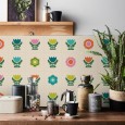 Ulticool Decoratie Sticker Tegels - Bloemen Vintage Retro - 15x15 cm - 15 stuks Plakfolie Tegelstickers - Muurstickers Plaktegels Zelfklevend - Sticktiles - Badkamer - Keuken 