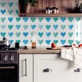 Ulticool Decoratie Sticker Tegels - Hart Zeegroen Liefde Hartjes Love Blauw - 15x15 cm - 15 stuks Plakfolie Muurstickers Tegelstickers - Plaktegels Zelfklevend - Sticktiles - Badkamer - Keuken 