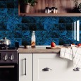 Ulticool Decoratie Sticker Tegels - Marmer Blauw Zwart - 15x15 cm - 15 stuks Plakfolie Tegelstickers - Plaktegels Muurstickers Zelfklevend - Sticktiles - Badkamer - Keuken 