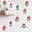 Ulticool Decoratie Sticker Tegels - Bloem Retro Vintage - 15x15 cm - 15 stuks Plakfolie Tegelstickers - Muurstickers Plaktegels Zelfklevend - Sticktiles - Badkamer - Keuken 