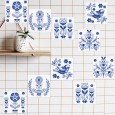 Ulticool Decoratie Sticker Tegels - Delfs Blauw Bloemen Vaas - 15x15 cm - 15 stuks Plakfolie Muurstickers Tegelstickers - Plaktegels Zelfklevend - Sticktiles - Badkamer - Keuken 