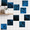 Ulticool Decoratie Sticker Tegels - Marmer Blauw Zwart - 15x15 cm - 15 stuks Plakfolie Tegelstickers - Plaktegels Muurstickers Zelfklevend - Sticktiles - Badkamer - Keuken 