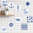 Ulticool Decoratie Sticker Tegels - Vissen Zee Aquarium Schelp - 15x15 cm - 15 stuks Plakfolie Muurstickers Tegelstickers - Plaktegels Zelfklevend - Sticktiles - Badkamer - Keuken 