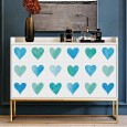 Ulticool Decoratie Sticker Tegels - Hart Zeegroen Liefde Hartjes Love Blauw - 15x15 cm - 15 stuks Plakfolie Muurstickers Tegelstickers - Plaktegels Zelfklevend - Sticktiles - Badkamer - Keuken 