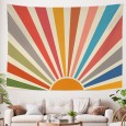 Ulticool - Zon Retro Vintage Zonsondergang - Wandkleed - 200x150 cm - Groot wandtapijt - Poster