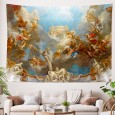 Ulticool - Fresco Historisch Schildersdoek Plafond Muren - Wandkleed - 200x150 cm - Groot wandtapijt - Poster - Sepia Blauw 