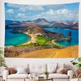 Ulticool - Baai Meer Bergen Landscape - Wandkleed - 200x150 cm - Groot wandtapijt - Poster - Blauw Groen 