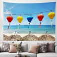 Ulticool - Lantaarn Slingers Lampion Strand Zee Vietnam - Wandkleed - 200x150 cm - Groot wandtapijt - Poster 