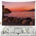 Ulticool - Spanje Zonsondergang Sunset - Decoratie Wandkleed - 200x150 cm - Groot wandtapijt - Poster - Roze Rood