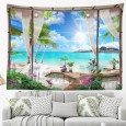 Ulticool - Doorkijk Strand Zee Natuur - Wandkleed - 200x150 cm - Groot wandtapijt - Poster 