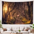 Ulticool - Bomen Bos Mystery Fantasy - Wandkleed - 200x150 cm - Groot wandtapijt - Poster - Bruin 