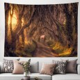 Ulticool - Bomen Bos Mystery Fantasy - Wandkleed - 200x150 cm - Groot wandtapijt - Poster - Bruin 