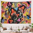 Ulticool - Paddestoel Oog Psychedelisch - Wandkleed - 200x150 cm - Groot wandtapijt - Poster - Rose Oranje Geel