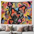 Ulticool - Paddestoel Oog Psychedelisch - Wandkleed - 200x150 cm - Groot wandtapijt - Poster - Rose Oranje Geel