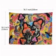 Ulticool - Paddestoel Oog Psychedelisch - Wandkleed - 200x150 cm - Groot wandtapijt - Poster - Rose Oranje Geel