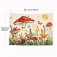 Ulticool - Paddestoel Vlinder Slak Kinderkamer - Wandkleed - 200x150 cm - Groot wandtapijt - Poster - Beige Rood Geel Groen