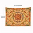 Ulticool - Zon Mandala Bloemen Maan Natuur Retro - Wandkleed - 200x150 cm - Groot wandtapijt - Poster - Oker Geel Oranje Groen