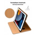 Dasaja iPad 10.2 (2019 / 2020 / 2021) leren hoes zwart met pen houder