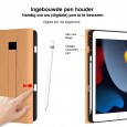 Dasaja iPad 10.2 (2019 / 2020 / 2021) leren hoes bruin met pen houder