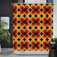 Ulticool Douchegordijn - Retro Vintage Flowers 60's 70's  - 180 x 200 cm - met 12 ringen 