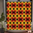 Ulticool Douchegordijn - Retro Vintage Flowers 60's 70's  - 180 x 200 cm - met 12 ringen 