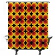 Ulticool Douchegordijn - Retro Vintage Flowers 60's 70's  - 180 x 200 cm - met 12 ringen 