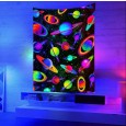 Ulticool -  Planeten en Sterren Heelal Astronaut - Glow in the Dark - Blacklight Party Wandkleed Achtergronddoek - 200x150 cm - Backdrop UV Lamp Reactive - Groot wandtapijt - Poster - Neon Verlichting 