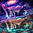 Ulticool - Ufo Waterval Maan Natuur - Glow in the Dark - Blacklight Party Wandkleed Achtergronddoek - 200x150 cm - Backdrop UV Lamp Reactive - Groot wandtapijt - Poster - Neon Verlichting 