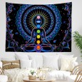 Ulticool - Chakra Aura Mandala Meditatie - Glow in the Dark - Blacklight Party Wandkleed Achtergronddoek - 200x150 cm - Backdrop UV Lamp Reactive - Groot wandtapijt - Poster - Neon Verlichting 